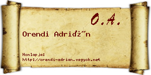 Orendi Adrián névjegykártya